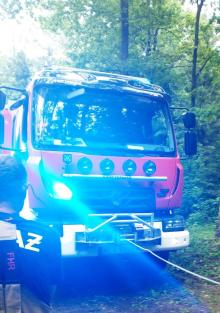 Strażacy z Lidzbarka Warmińskiego ćwiczyli gaszenie pożaru lasu.